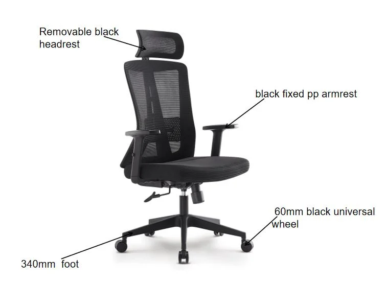 Home Office Computer Gaming Chair Ergonomic Executive Fabric Mesh Netted Office Chair with Lumbar Back Support