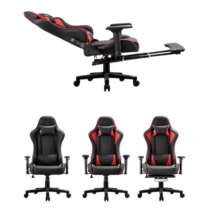 Gamer PU Leather Racing Gaming Chair Foldable Chair Gaming Office Compute Gaming Chair with LED Light