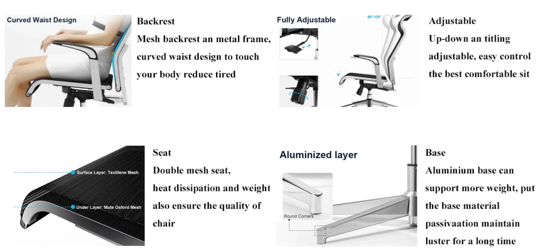 New Product Office Game Furniture Ergonomics Computer Mesh Chair Nylon Fabric Plastic Office Chairs