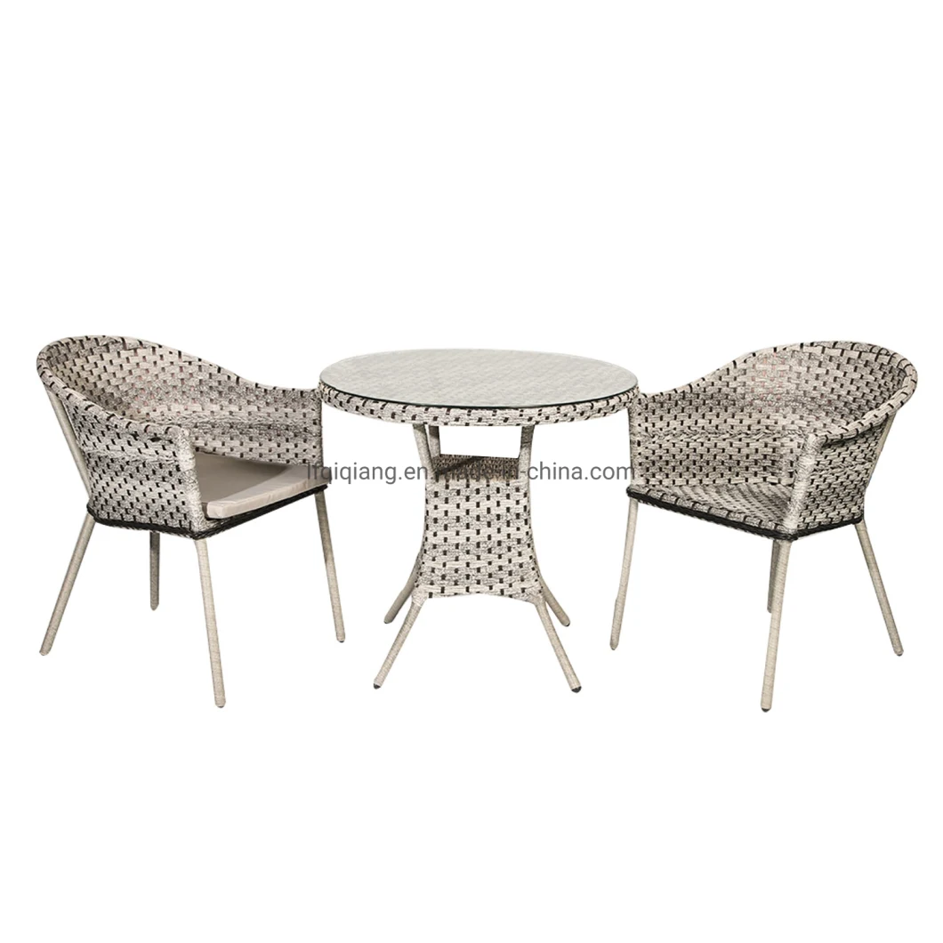 French Commercial Lightweight Mesh Metal Woven Patio Chair Floor Seating Bistro Arm White Cane Outdoor Chairs