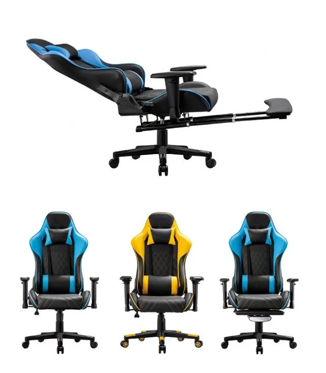 Gamer PU Leather Racing Gaming Chair Foldable Chair Gaming Office Compute Gaming Chair with LED Light