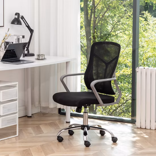 High Quality Office Room Black Fabric Mesh Swivel Chair